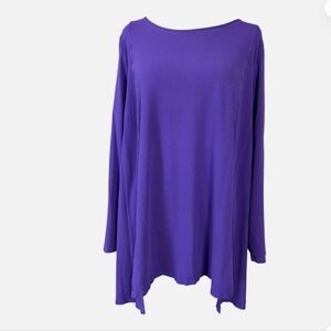 Eileen Fisher L Purple T-Shirt in Organic Cotton